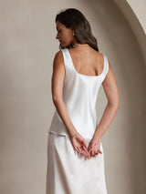 [White] SilkSilky  Sleeveless Camisole Top 002
