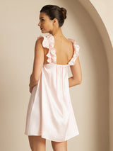 [Pink] SilkSilky  Sleeveless Square Neck Nightgown 002