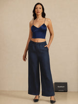 [Dark Blue] SilkSilky  Spaghetti Strap V Neck Camisole Top 006
