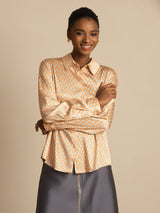 [Floral] SilkSilky  Long Sleeve Lapel Collar Women's Shirts 005