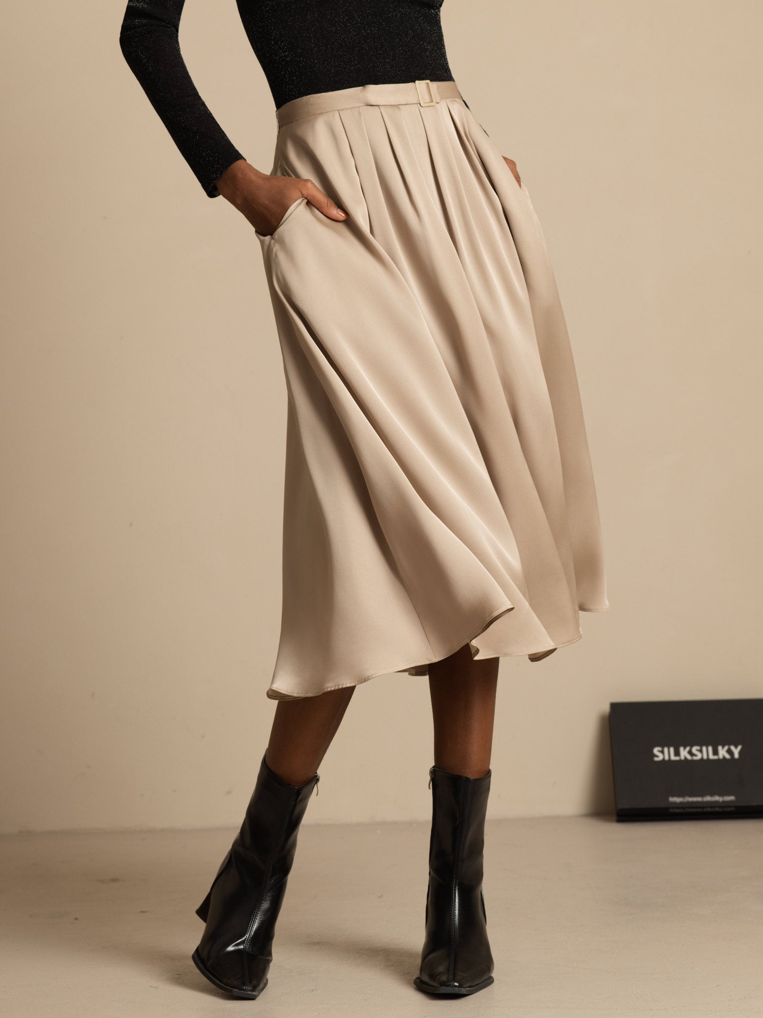 [Tan] SilkSilky  Skirt 002
