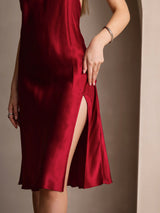 [Wine] SilkSilky  Spaghetti Strap Dress 004
