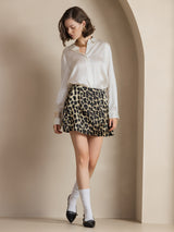 [White] SilkSilky  Long Sleeve Lapel Collar Women's Shirt 007