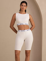 [White] SilkSilky  Sleeveless Crew Neck Camisole Top 003