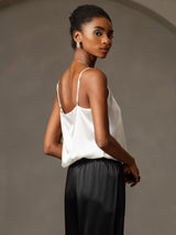 [White] SilkSilky  Spaghetti Strap Camisole Top 004