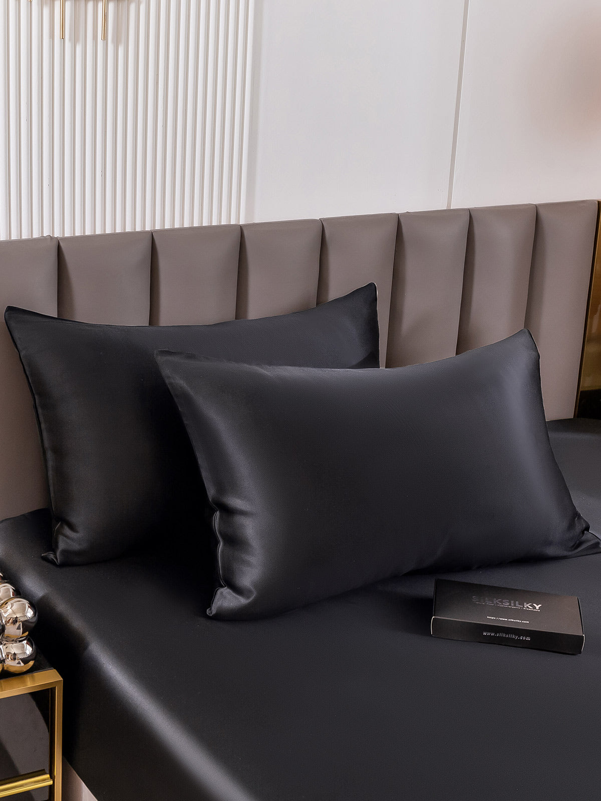 [Black] SilkSilky  30Momme Pillowcase 001