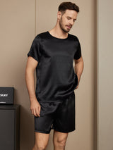 [Black] SilkSilky  Short Sleeve Round Neck Men's Pajamas 003