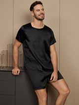 [Black] SilkSilky  Short Sleeve Round Neck Men's Pajamas 004
