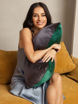 [DarkGreen+DarkGray] SilkSilky 19Momme Pure Silk Pillowcase 003
