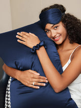 [Dark Blue] SilkSilky 19Momme Pure Silk Pillowcase Set 003