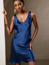 [Dark Blue] SilkSilky  Sleeveless Scoop Neck Dress 003