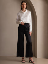 [White] SilkSilky  Long Sleeve Lapel Collar Women's Shirts 008