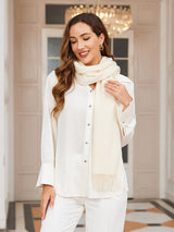 [White] SilkSilky  Scarf 004