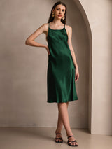 [Dark Green] SilkSilky  Spaghetti Strap Dress 005