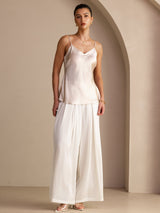 [Beige] SilkSilky  Spaghetti Strap V Neck Camisole Top 005