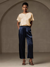 [Champagne] SilkSilky  Short Sleeve Boat Neck Women's T-Shirt 012