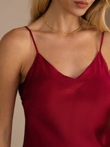 [Wine] SilkSilky  Spaghetti Strap V Neck Camisole Top 004