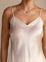 [Beige] SilkSilky  Spaghetti Strap V Neck Camisole Top 004