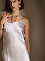[Beige] SilkSilky  Spaghetti Strap Dress 005
