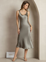 [Grayish Green] SilkSilky  Sleeveless Dress 003