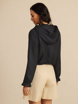 [Black] SilkSilky  Long Sleeve Hooded Women's Outerwear 002