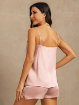 [Peach Skin] SilkSilky  Spaghetti Strap Camisole Set 002
