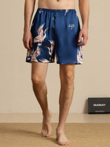 [Dark Blue] SilkSilky  Men's Sleep Shorts 003