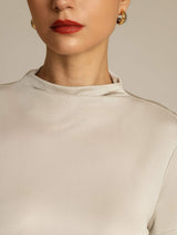 [Gray] SilkSilky  Short Sleeve Women's T-Shirt 004