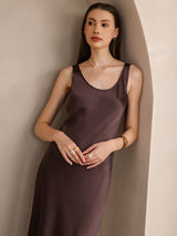 [Coffee] SilkSilky  Sleeveless Dress 003