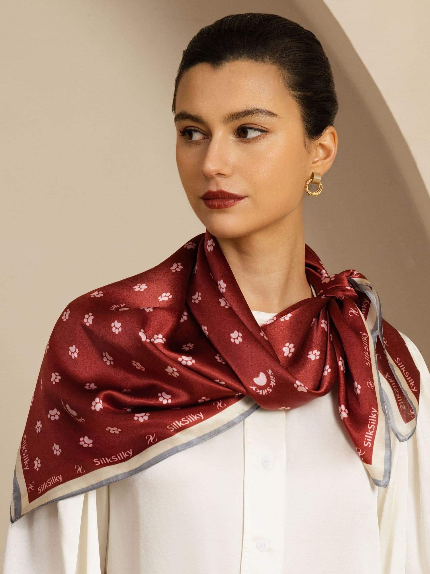[Wine] SilkSilky Scarf 002