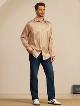 [Yellow Heart Geo] SilkSilky  Long Sleeve Lapel Collar Men's Shirt 008