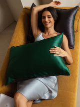 [DarkGreen+DarkGray] SilkSilky  Pillowcase 004