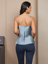 [Grayish Blue] SilkSilky  Spaghetti Strap V Neck Camisole Top 003