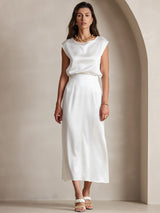 [White] SilkSilky  Skirt 005