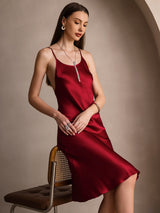 [Wine] SilkSilky  Spaghetti Strap Dress 001