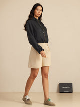 [Black] SilkSilky  Long Sleeve Hooded Women's Outerwear 008