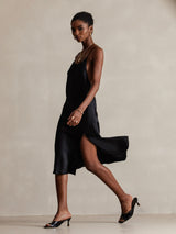 [Black] SilkSilky  Spaghetti Strap Dress 003