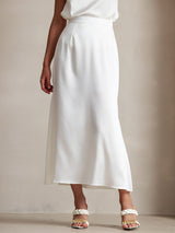 [White] SilkSilky  Skirt 001