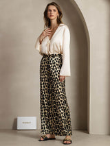 [Leopard] SilkSilky  19Momme Silk Womens Pants 007,