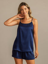 [Dark Blue] SilkSilky  Spaghetti Strap Camisole Set 003