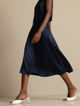 [Dark Blue] SilkSilky  Skirt 005