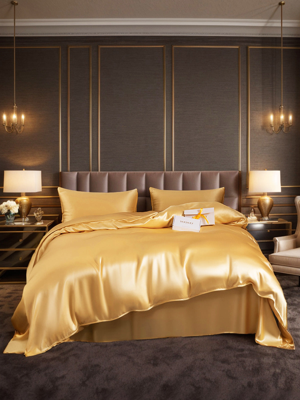 [Champagne] SilkSilky  19Momme Bedding Set 001