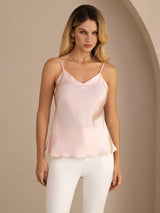 [Light Pink] SilkSilky  Spaghetti Strap V Neck Camisole Top 004