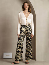 [Leopard] SilkSilky  19Momme Silk Womens Pants 006,