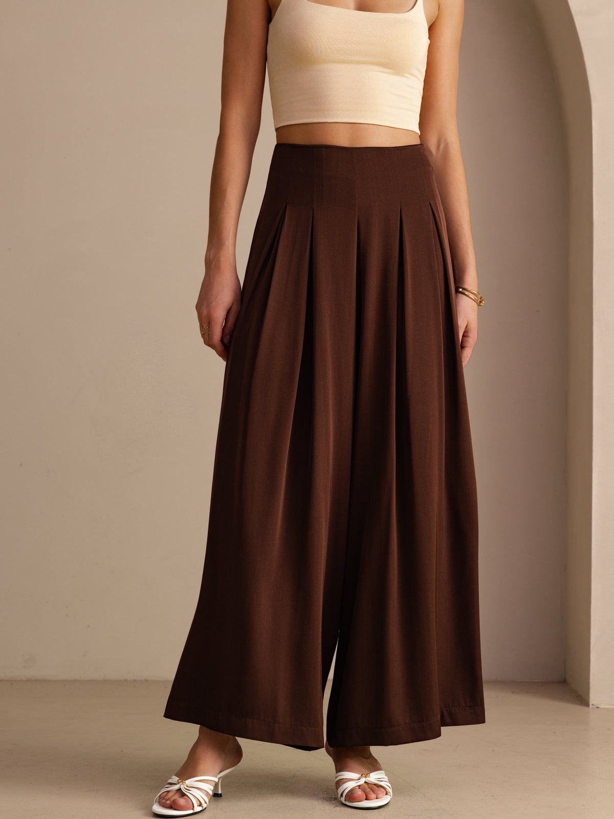 [Coffee] SilkSilky Womens Pants 001