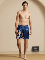 [Dark Blue] SilkSilky  Men's Sleep Shorts 005