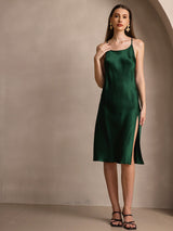 [Dark Green] SilkSilky  Spaghetti Strap Dress 004