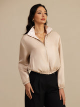 [Tan+Pink] SilkSilky  Long Sleeve Women's Outerwear 003