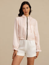 [Pink] SilkSilky  Long Sleeve Hooded Women's Outerwear 007