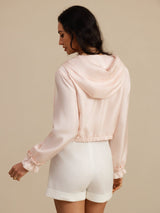 [Pink] SilkSilky  Long Sleeve Hooded Women's Outerwear 002